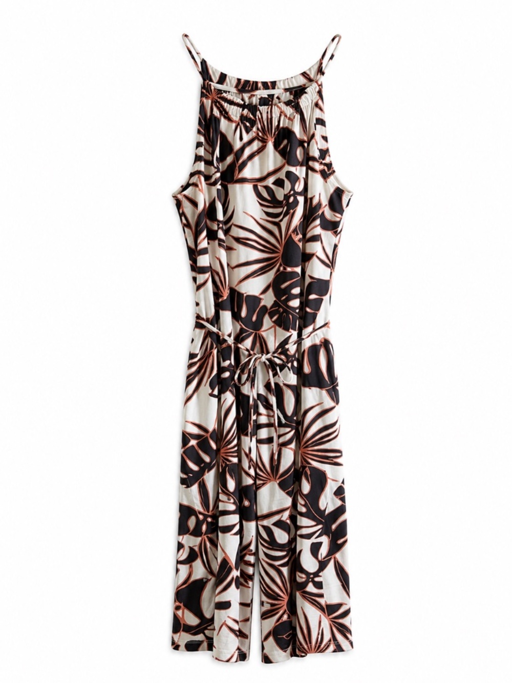 4/$20➡️ Farwest White Black Orange Tropical Sundress w Pockets – Size Med EUC